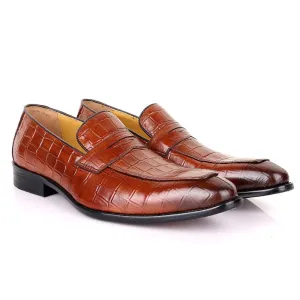 Terry Taylors Croc Brown Leather Formal Shoe