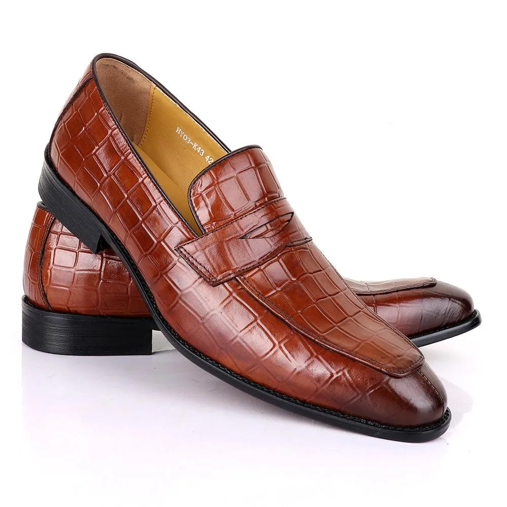 Terry Taylors Croc Brown Leather Formal Shoe