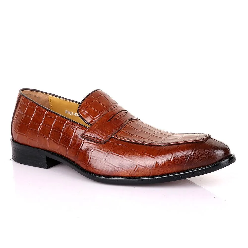 Terry Taylors Croc Brown Leather Formal Shoe