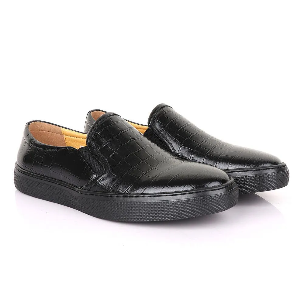 Terry Taylors Exotic Block Croc Black Sneaker Shoe