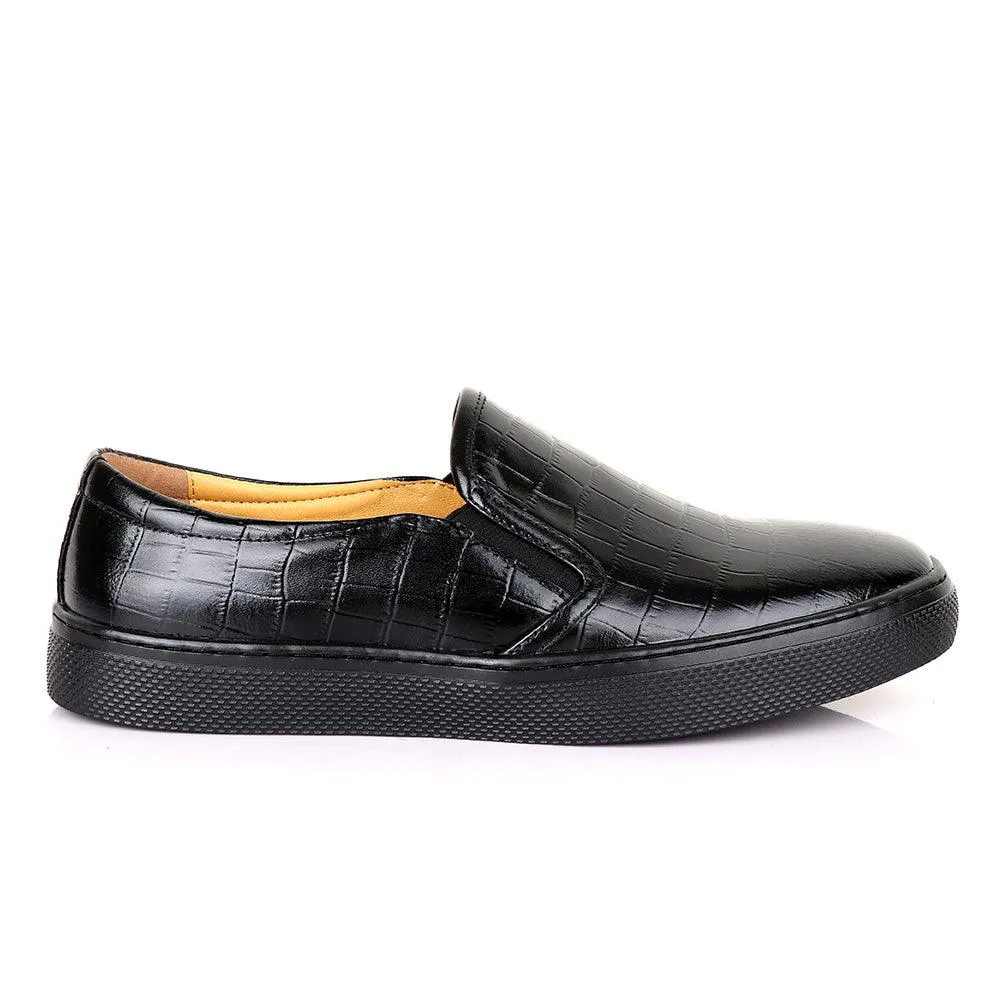 Terry Taylors Exotic Block Croc Black Sneaker Shoe