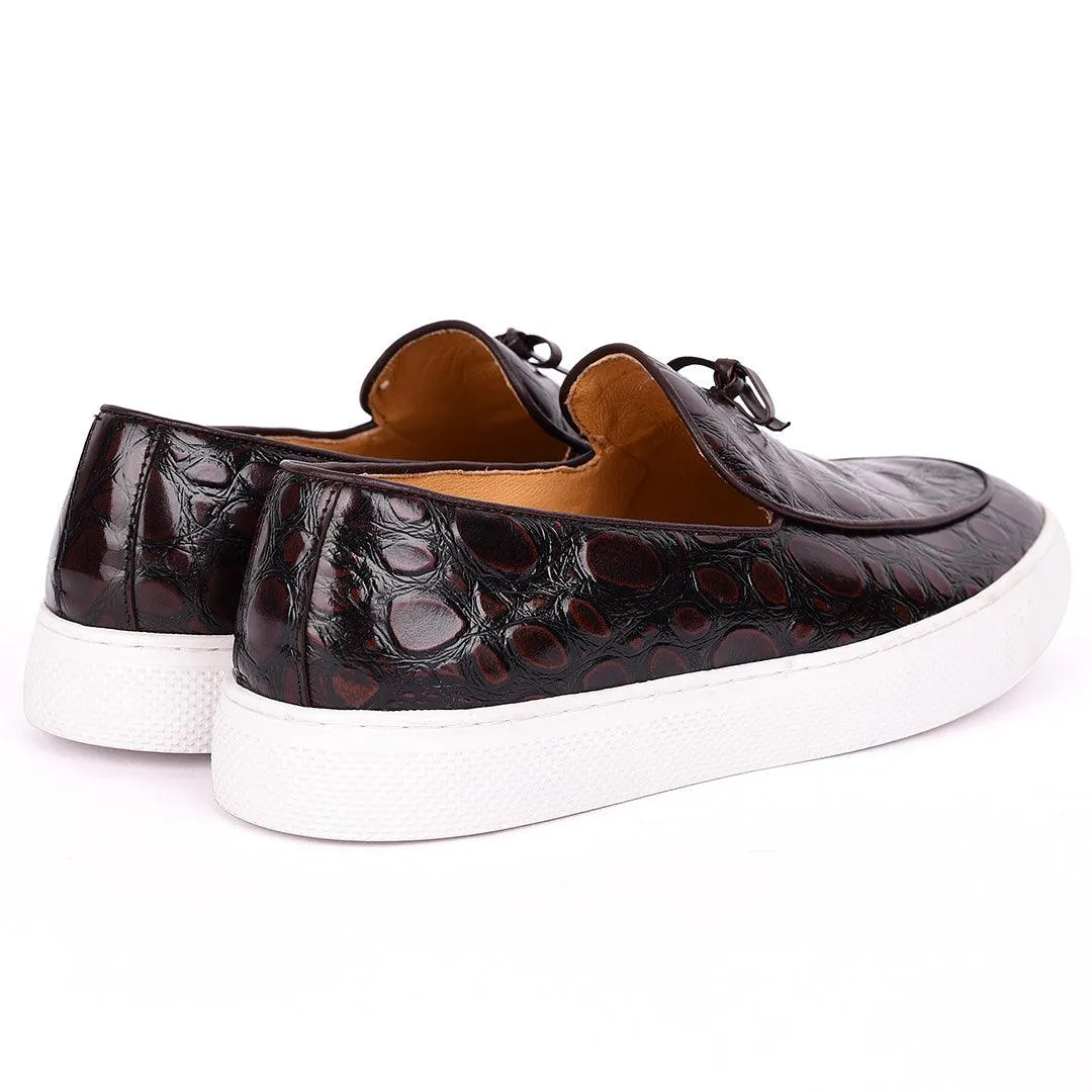 Terry Taylors Exotic Coffee Leather Men's Sneaker Shoe