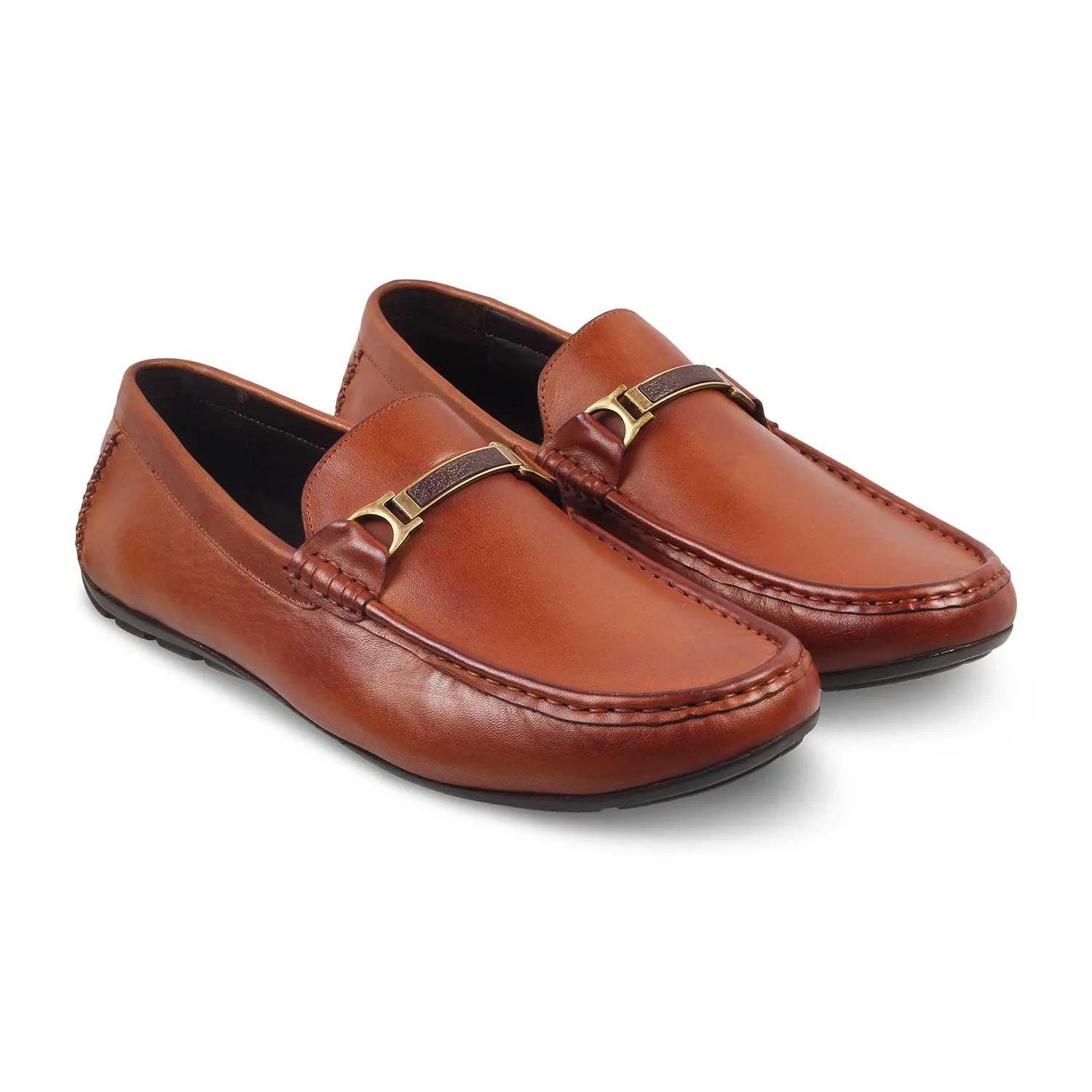 The Cegold Tan Men's Leather Driving Loafers Tresmode