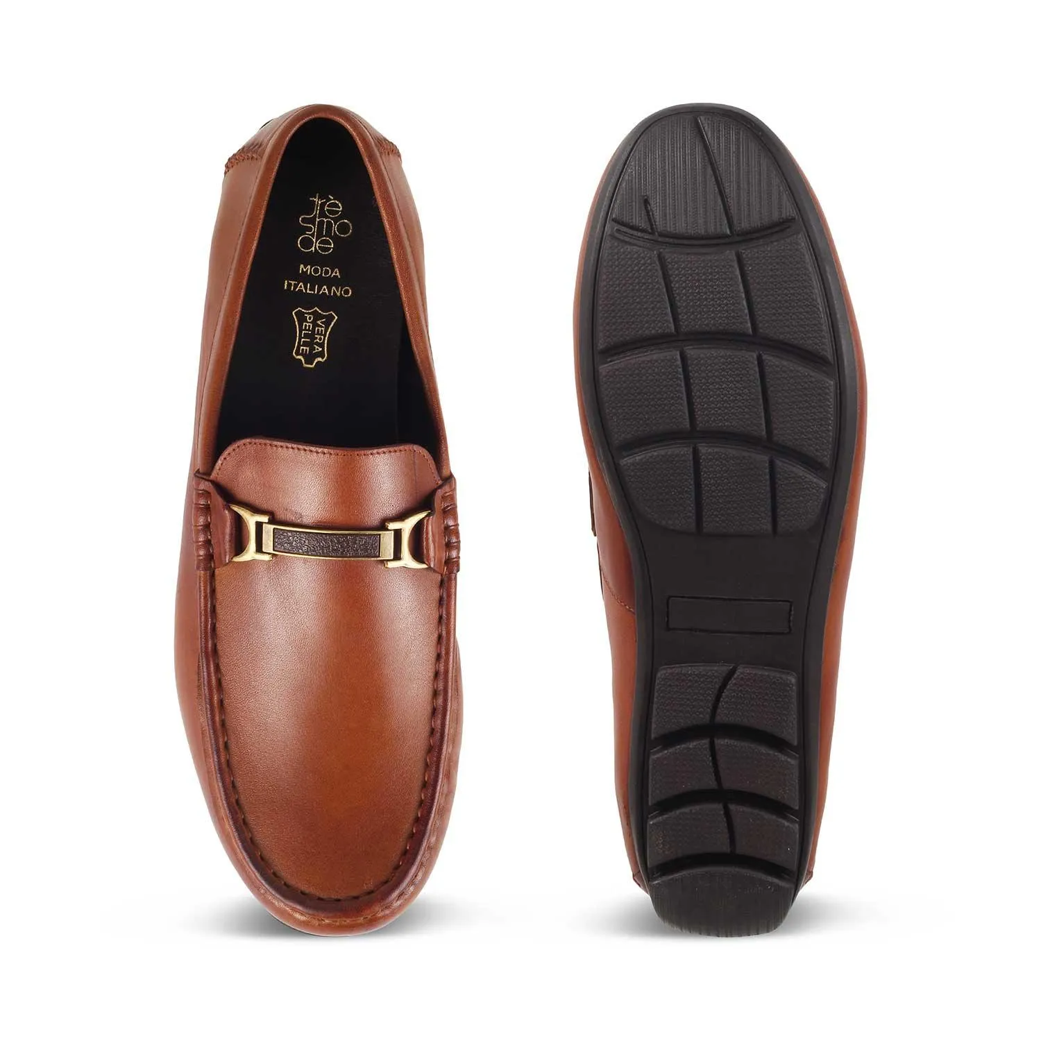 The Cegold Tan Men's Leather Driving Loafers Tresmode