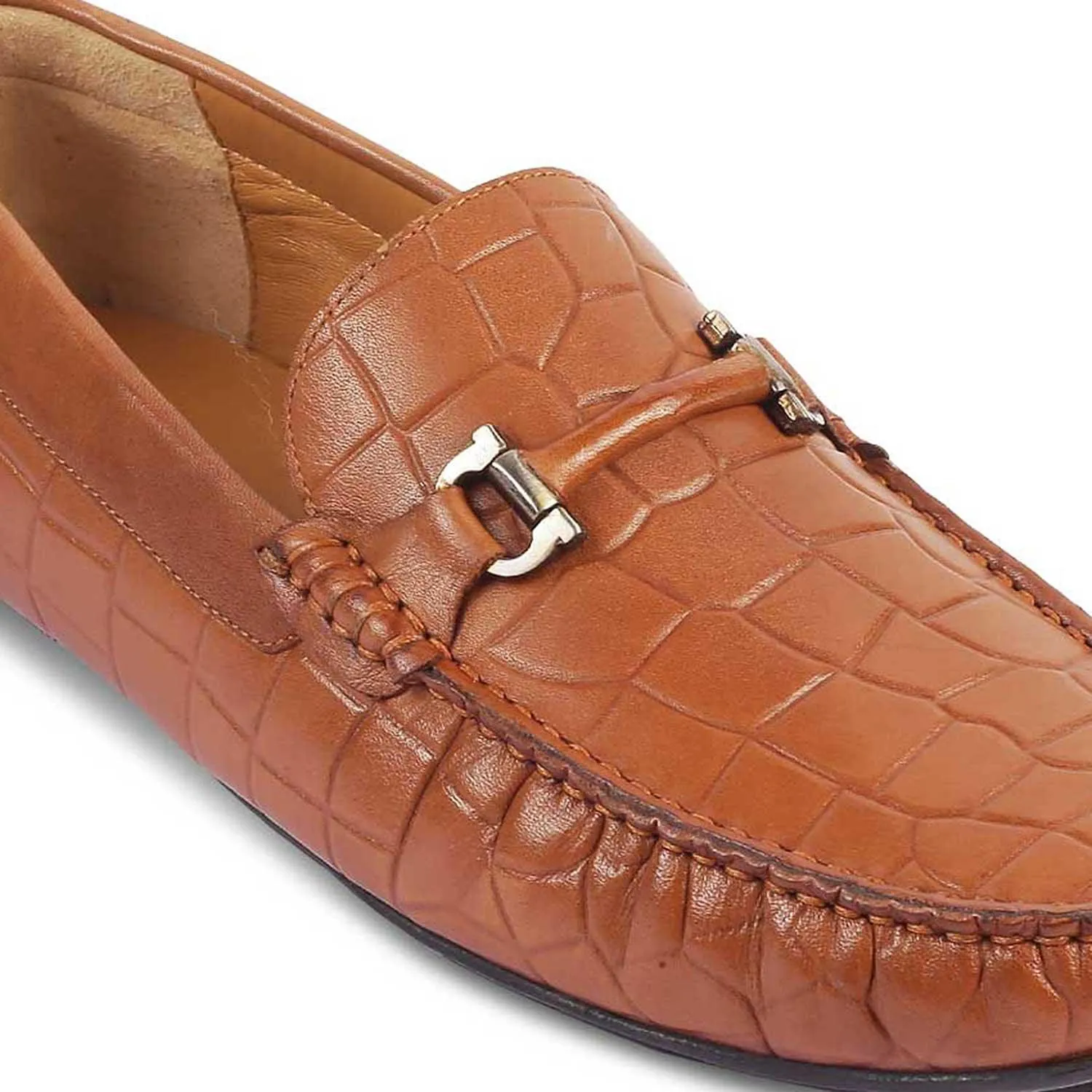 The Docks Tan Men's Leather Driving Loafers Tresmode