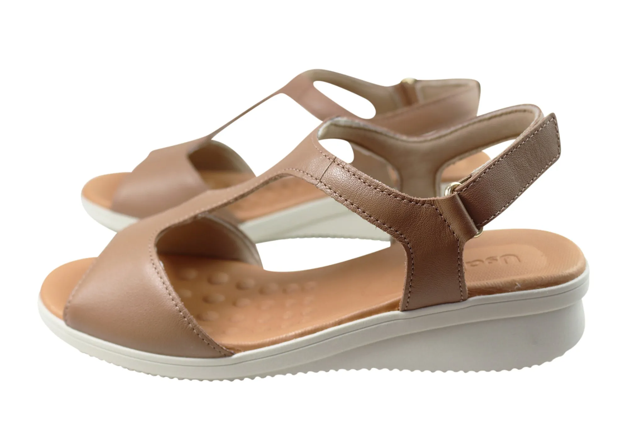 Usaflex Christine Womens Comfortable Leather Sandals Made In Brazil