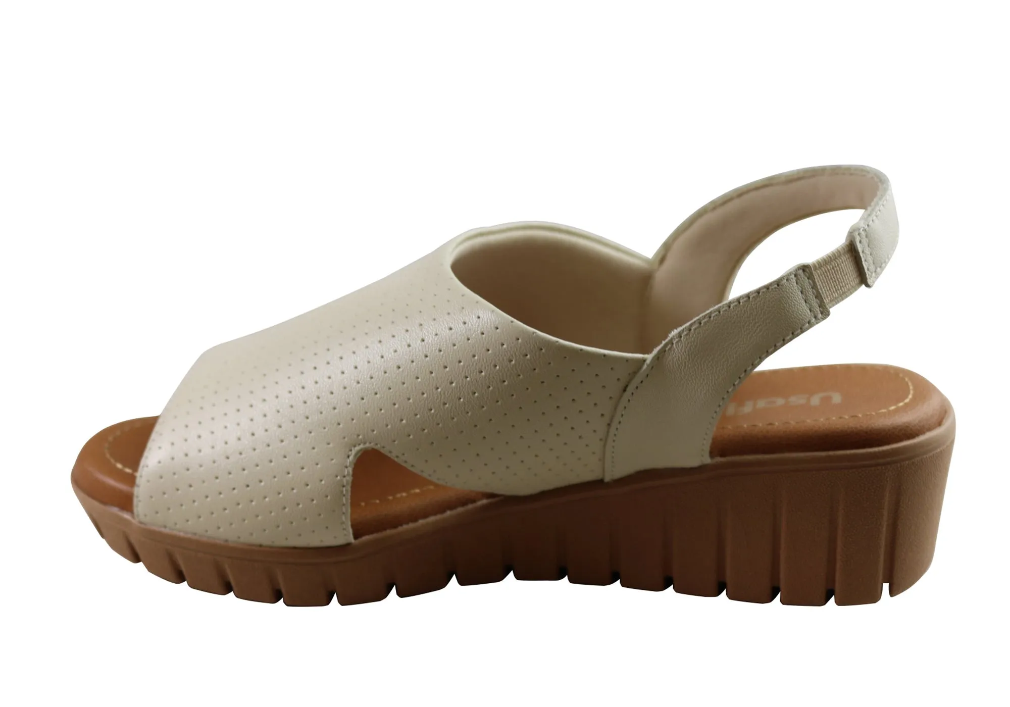 Usaflex Laken Womens Comfortable Leather Sandals Made In Brazil