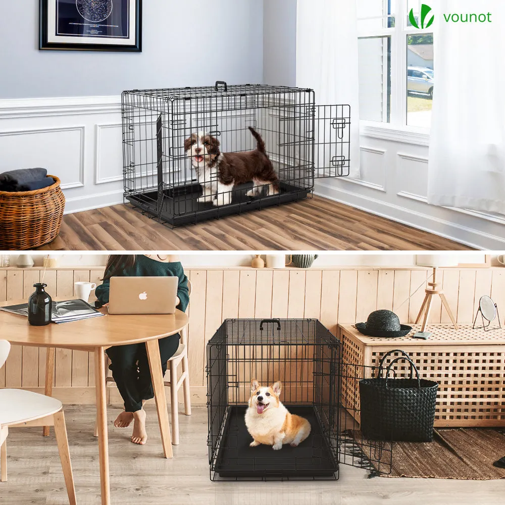 VOUNOT Dog Crate Portable Foldable Secure Pet Puppy Cage 36 Inches, L