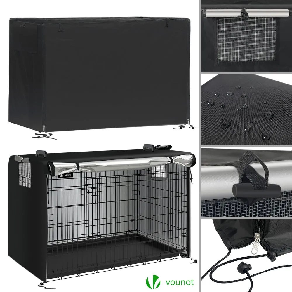 VOUNOT Dog Crate Portable Foldable Secure Pet Puppy Cage with Cover 48 Inches, XXL