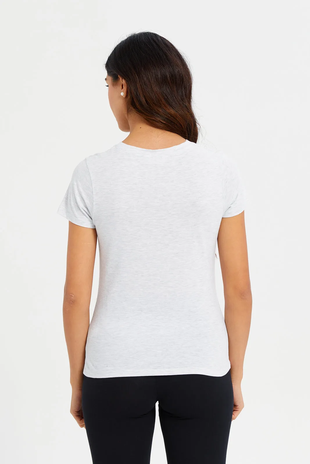 Women Grey Boston Printed T-Shirt