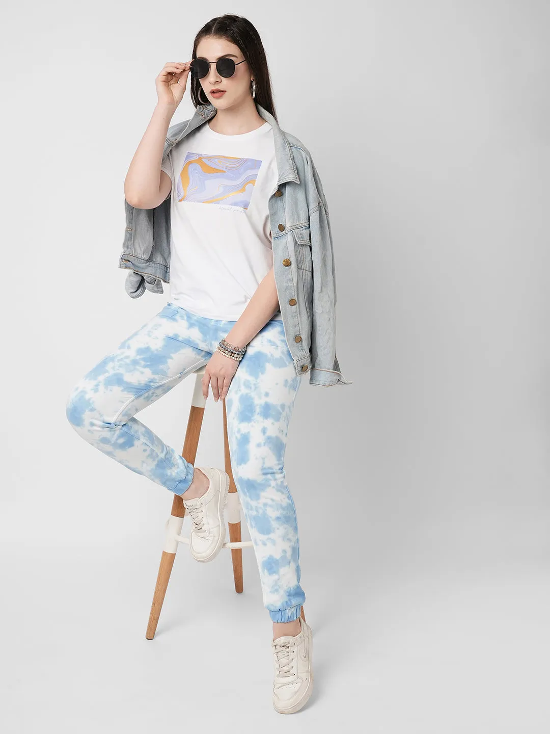 Women High-Rise Skinny Fit Tie & Dye Athleisure