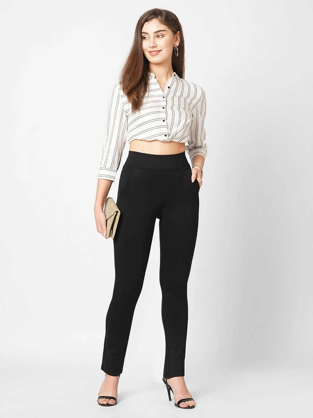 Women High-Rise Straight Treggings