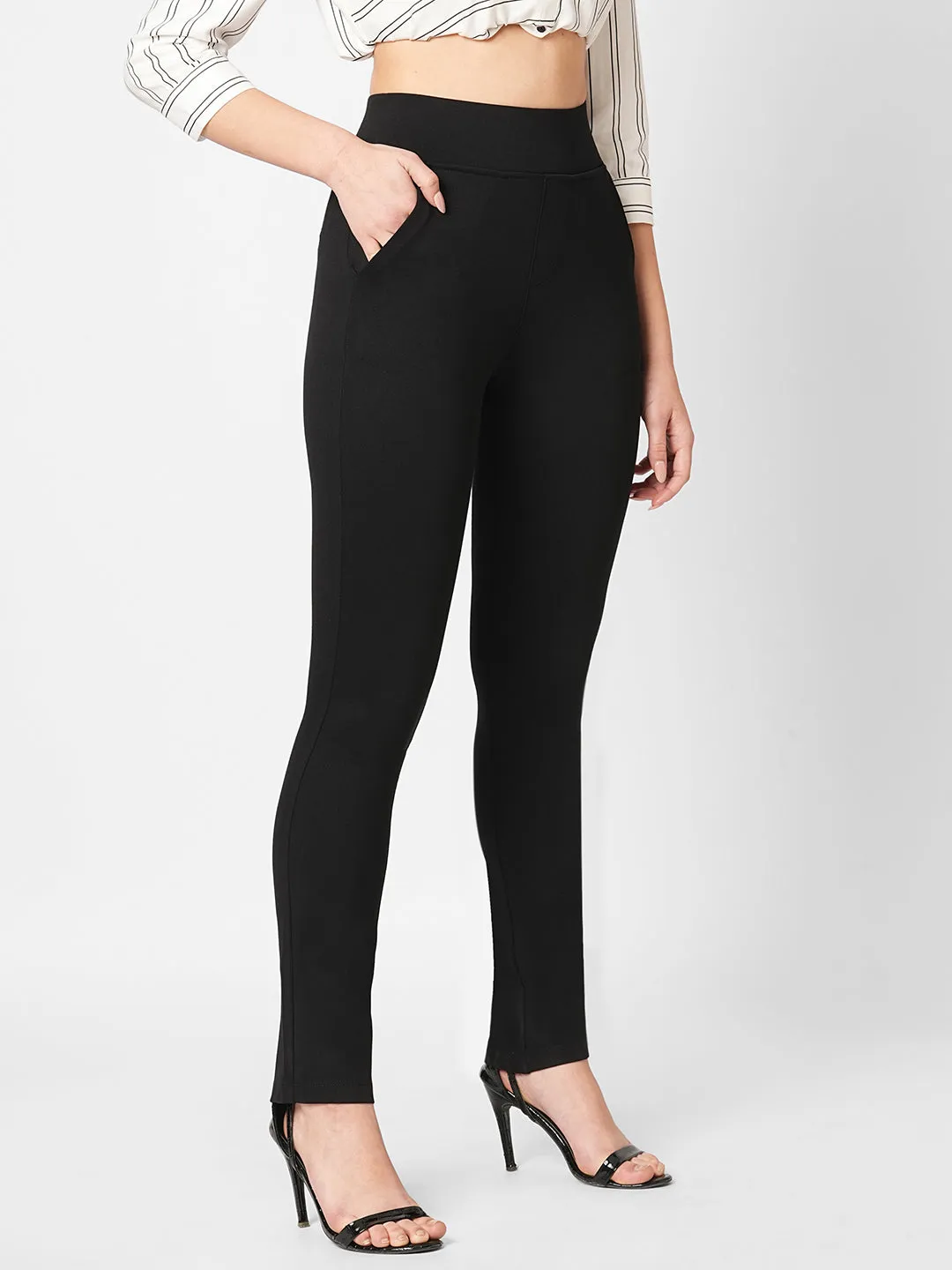 Women High-Rise Straight Treggings