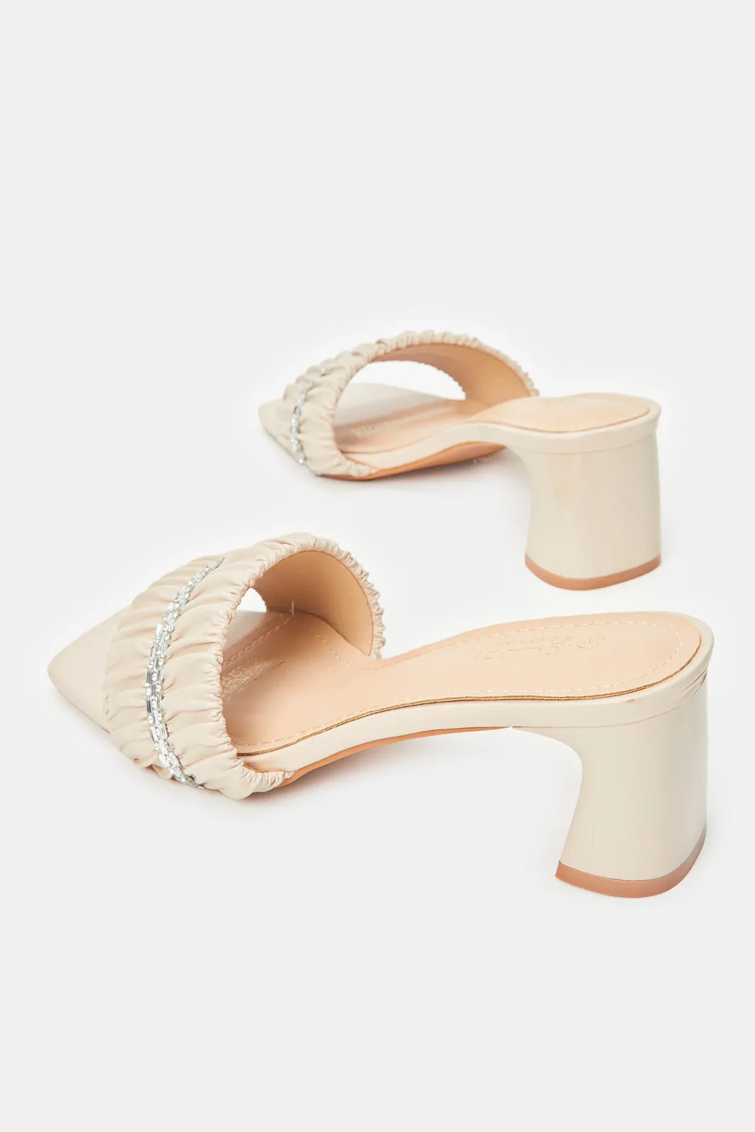 Women Pink Embellished Mule