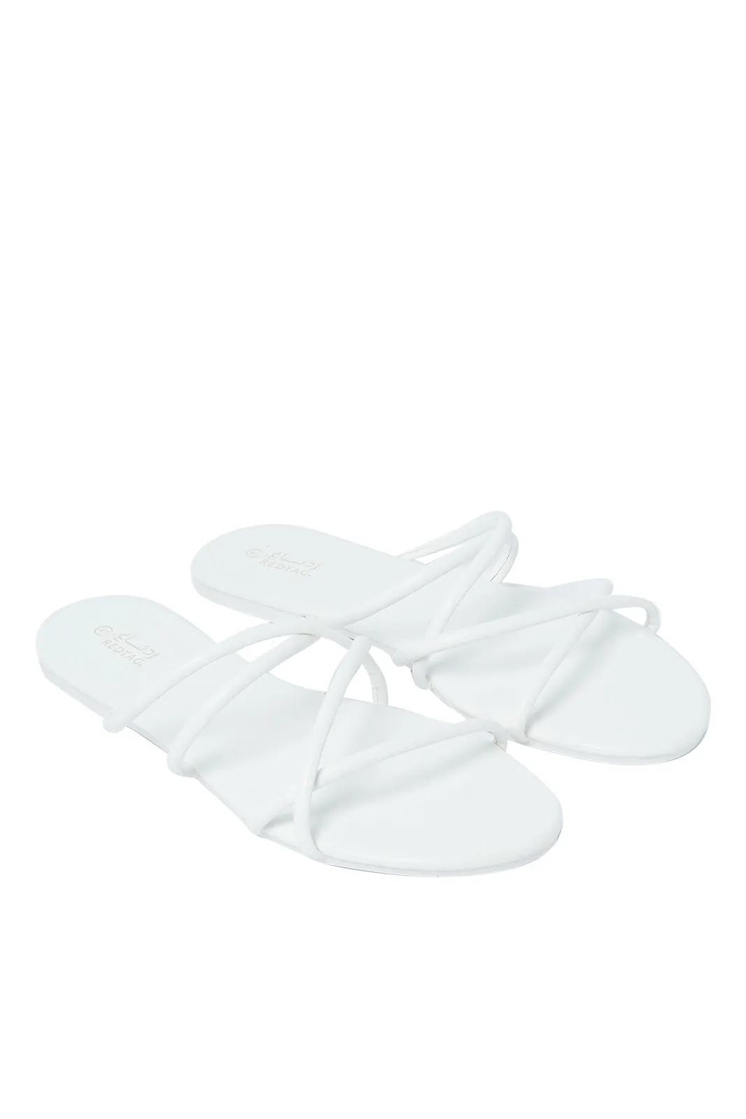 Women White Strappy Mule