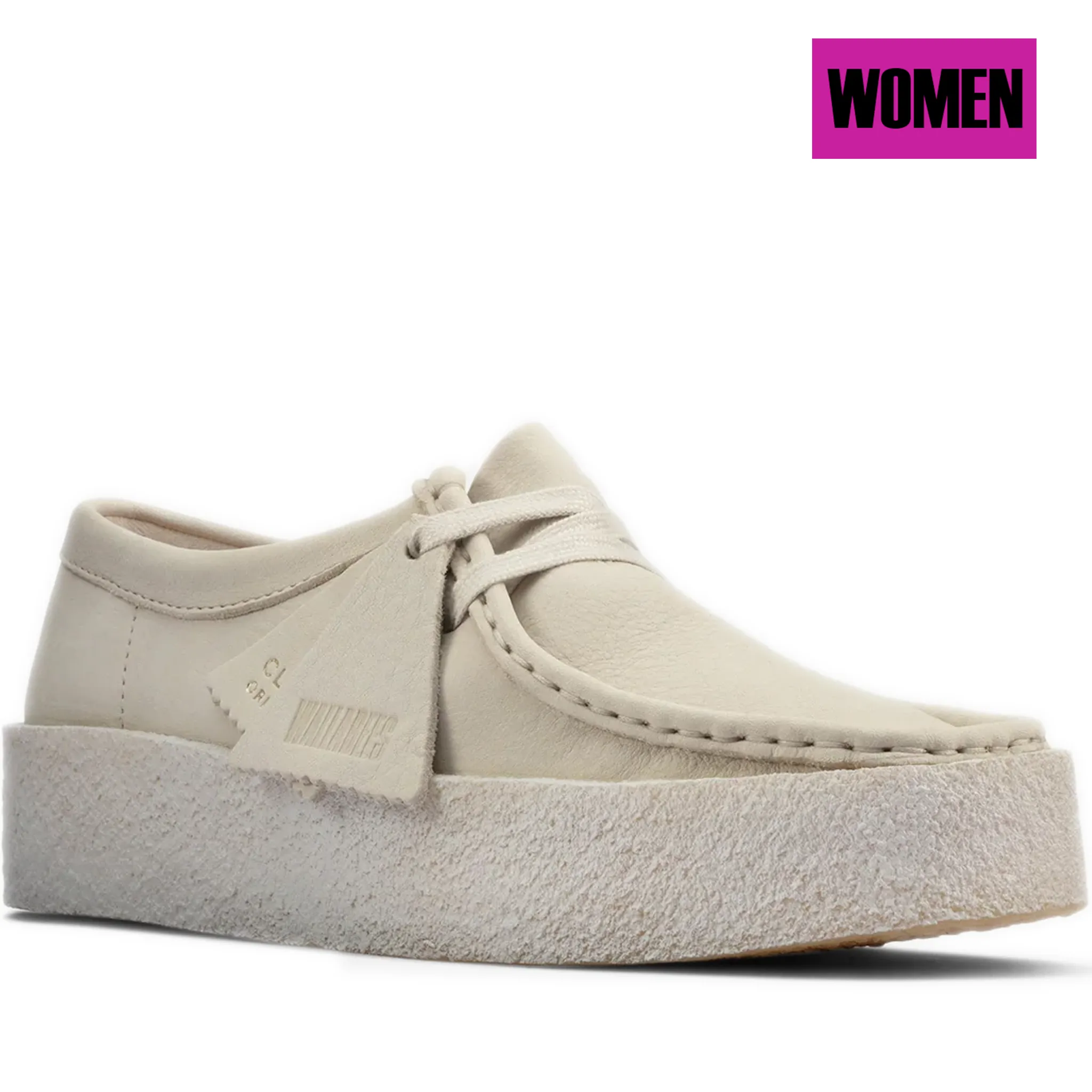 Women's Clarks Wallabee Cup - White Nubuck