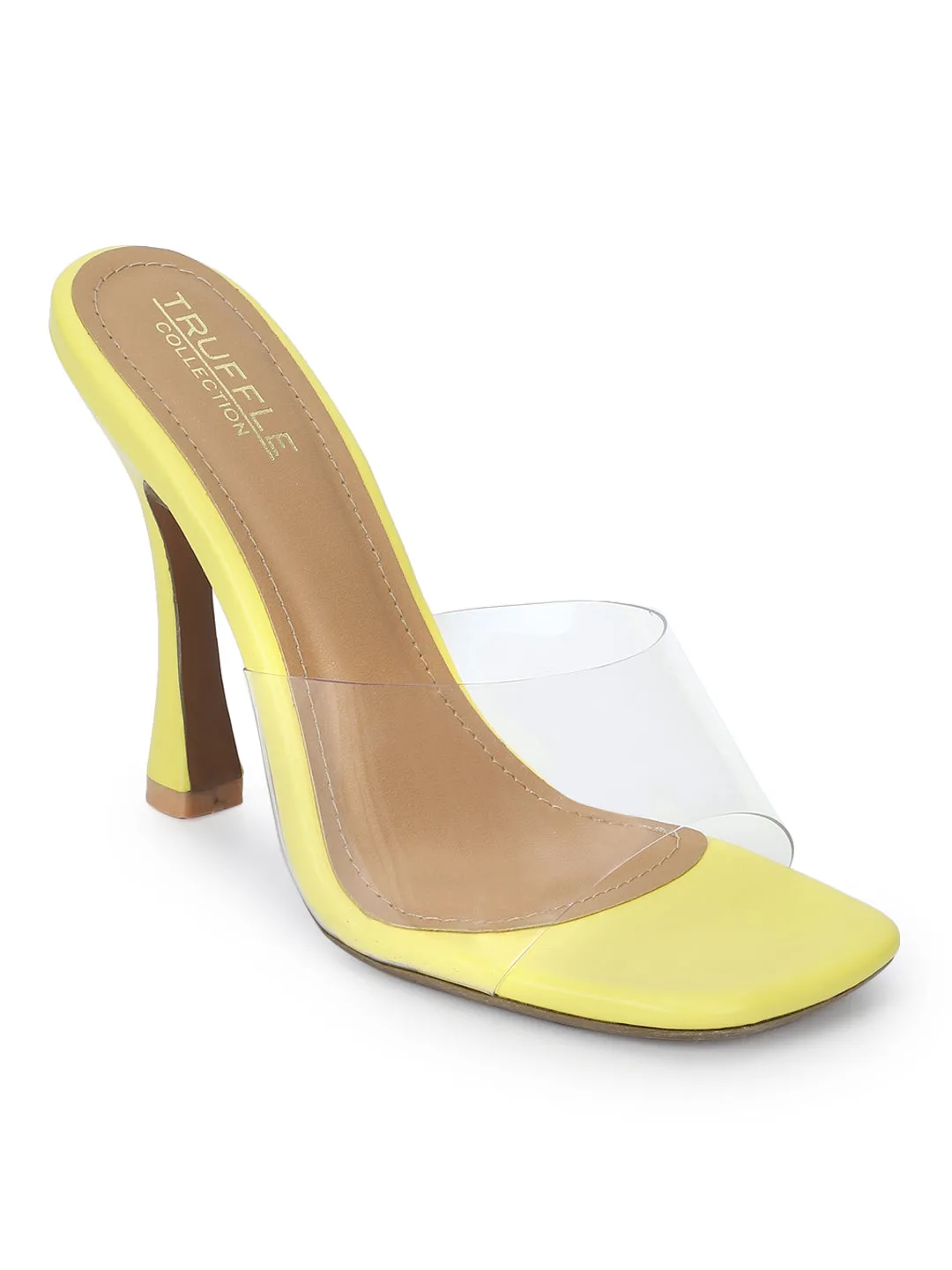 Yellow PU Stiletto Mules (TC-ST-1348-YELPU)