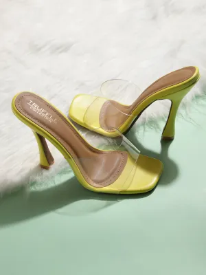 Yellow PU Stiletto Mules (TC-ST-1348-YELPU)