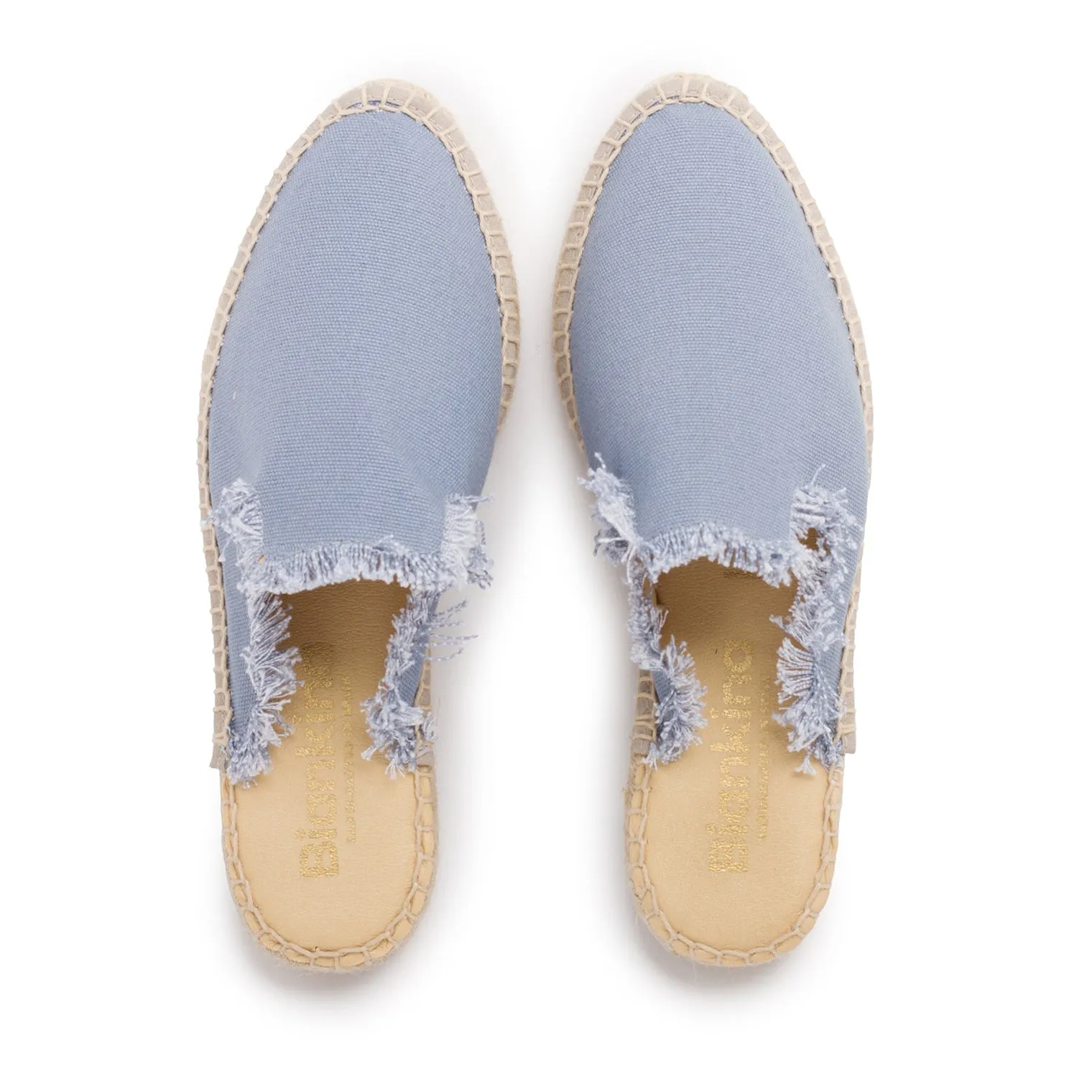 Zaragoza Canvas Espadrille Mule Slides - Denim Blue