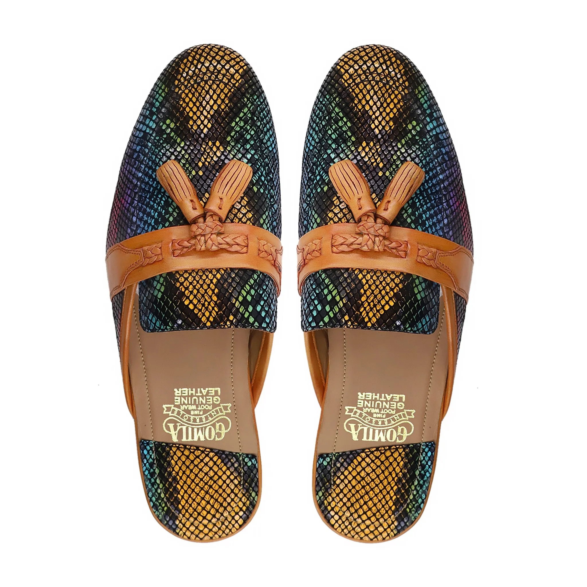 Zoie - Men's Rainbow Printed Leather Slipper