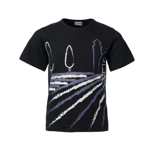 Zwart T-shirt met korte mouwen en Toscaanse print